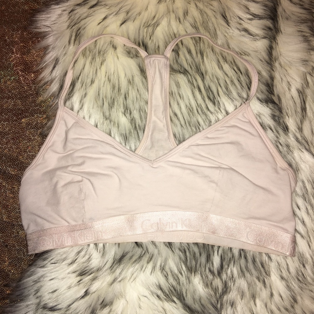 Calvin Klein Baby Pink Bralette Logo Band